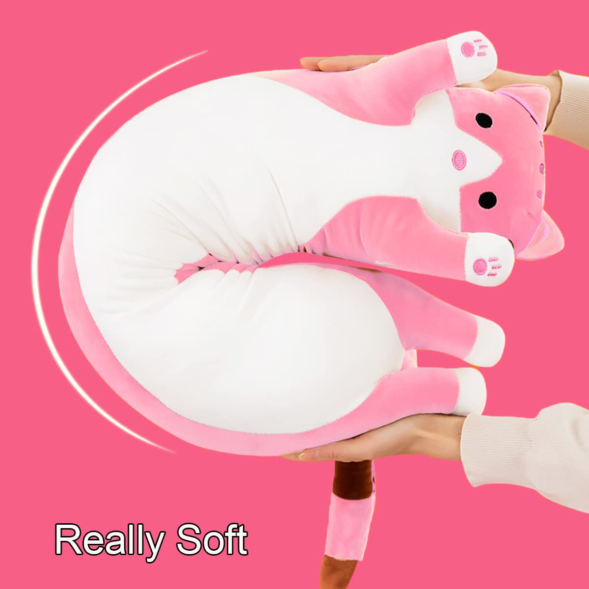 Kekeso giant cat pillow side view, ideal for full-body lounging.