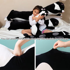 Kekeso giant cat pillow sleeping pose showcases relaxed, bedtime-ready buddy.