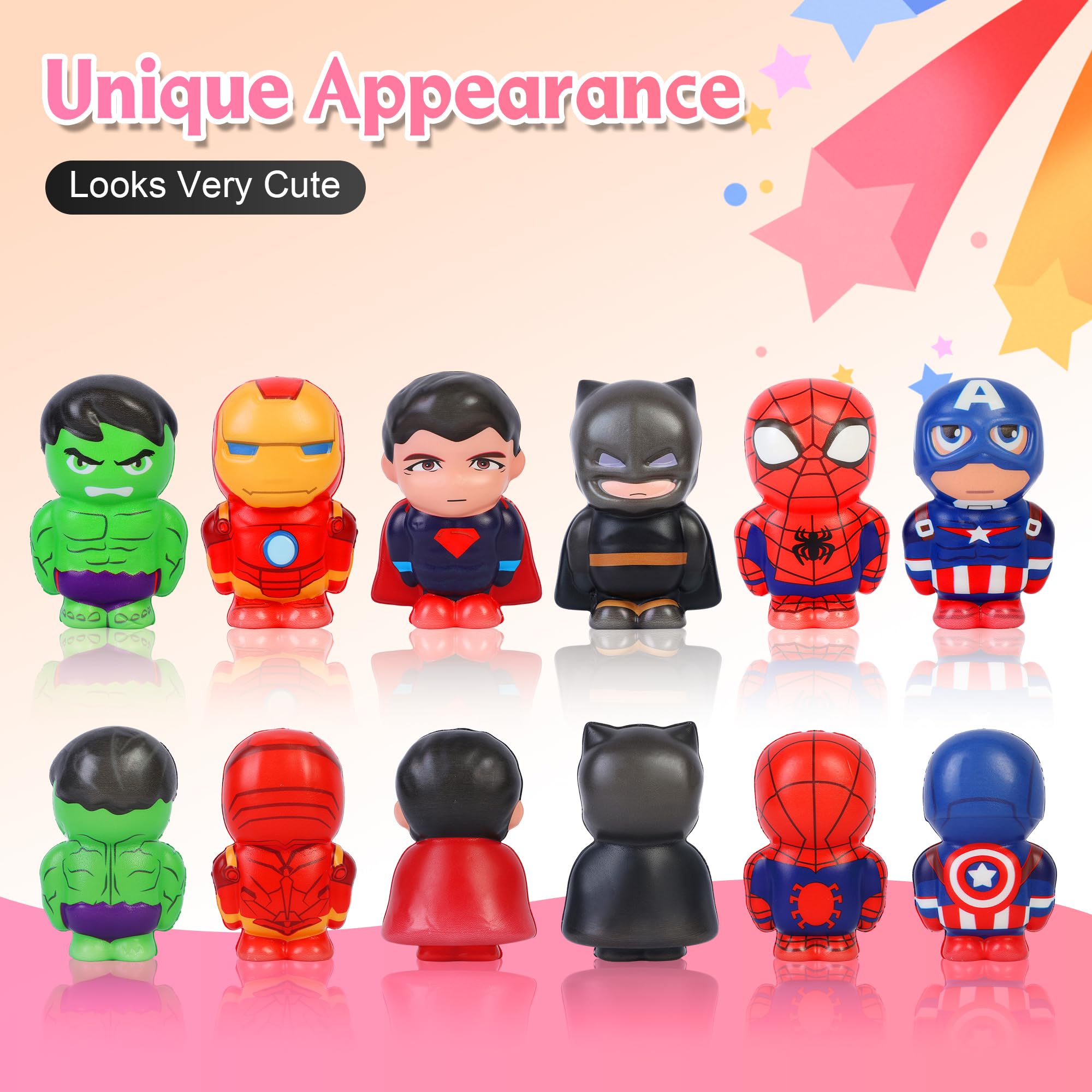 KELOTECH Marvelheros squishy dolls colorful design promotes playful focus and mood lifting.