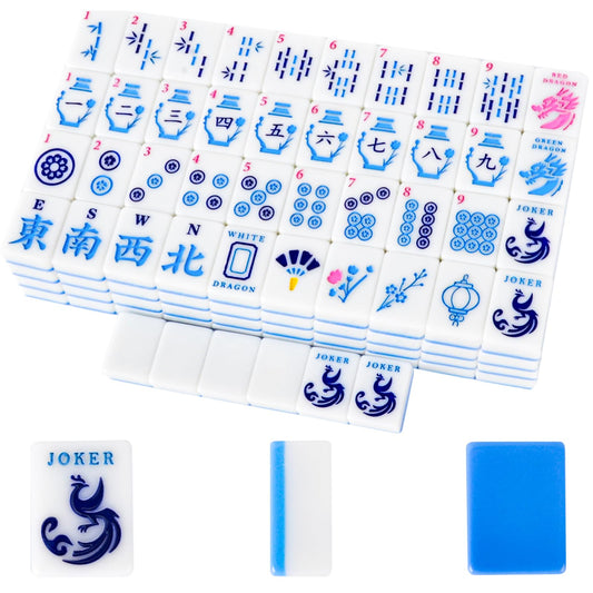 kemomu American Mahjong tiles with blue backboard for stylish gameplay