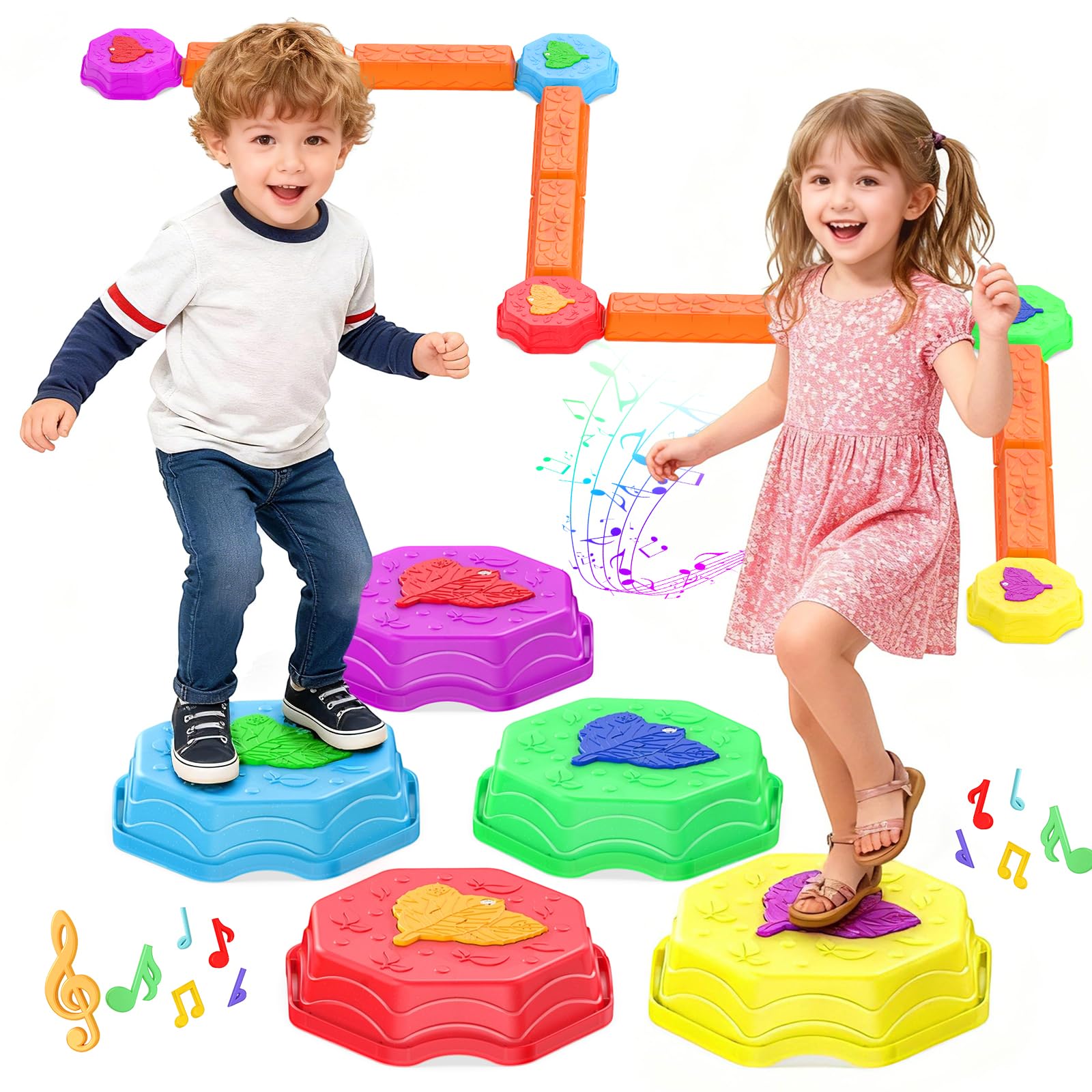 kenvc light-up stepping stone enhances balance practice with musical feedback.