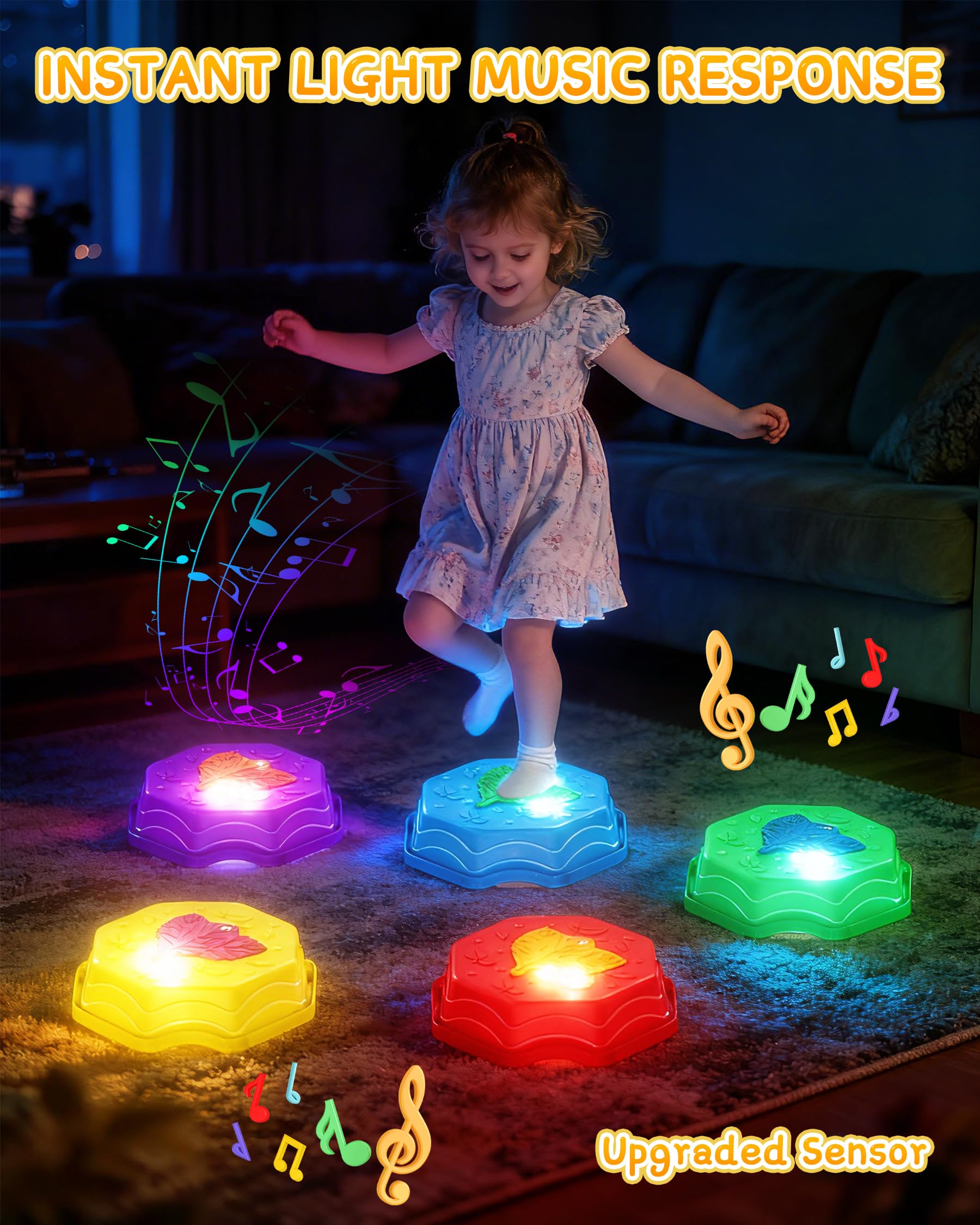 kenvc musical balance beam lights up with every step to engage kids.