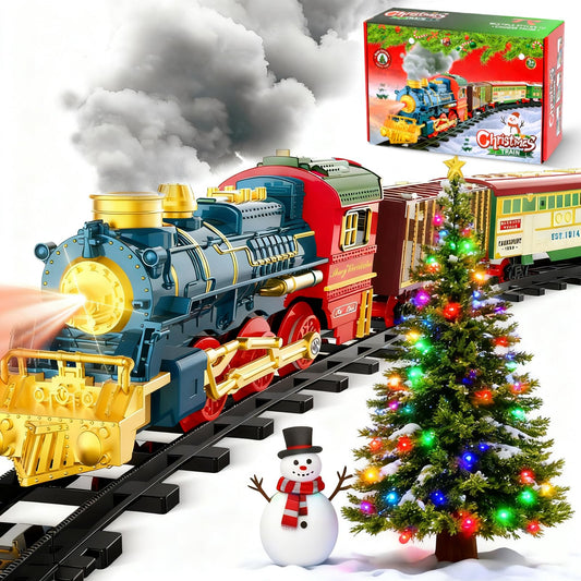 kenvc Train Set locomotive on track, showcasing durable ABS build for everyday play