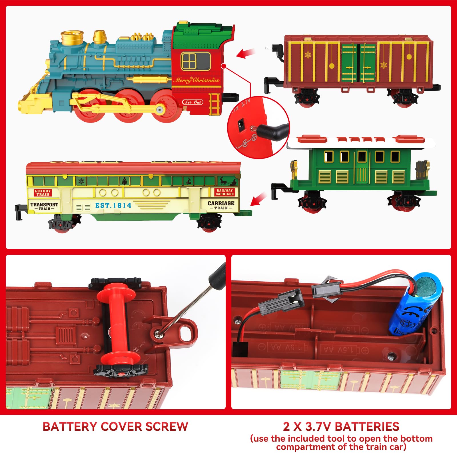 kenvc Train Set oval track layout ready for cooperative family building sessions