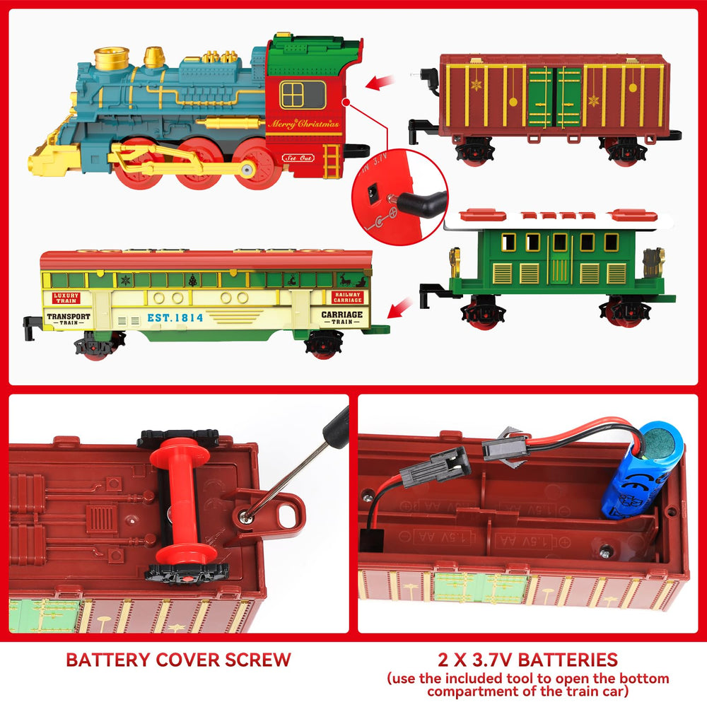 kenvc Train Set oval track layout ready for cooperative family building sessions