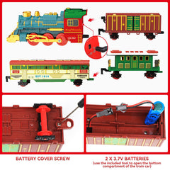 kenvc Train Set oval track layout ready for cooperative family building sessions