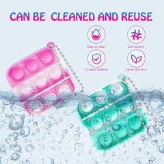 KENWQZI mini pop keychain back view highlights durable, waterproof design for everyday carry.