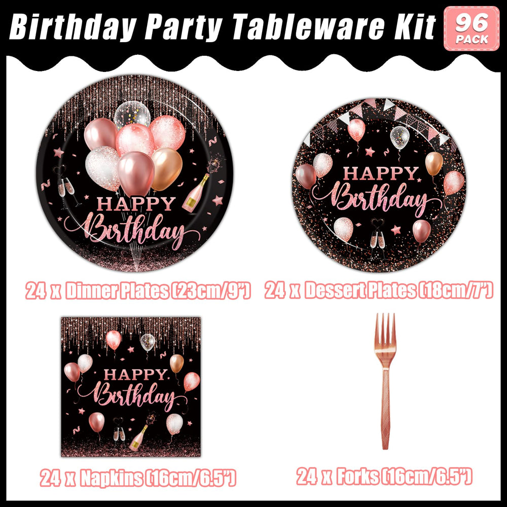 Kepeel rose gold dessert plates, 24-count, perfect for sweet treat servings.