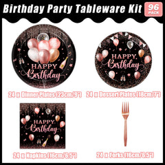 Kepeel rose gold dessert plates, 24-count, perfect for sweet treat servings.