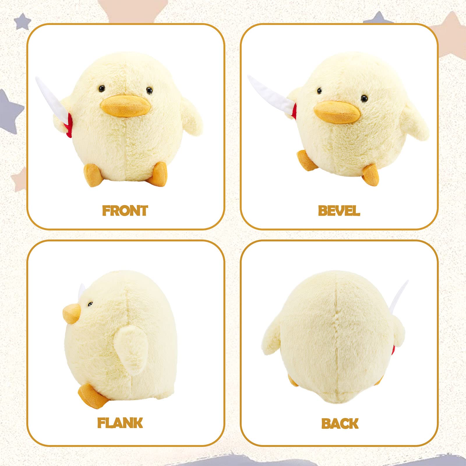 Kephay duck plush pillow function for lounging and snuggling.