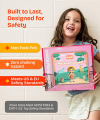 KEPLR Busy Board buttoning and lacing activity supports independent play
