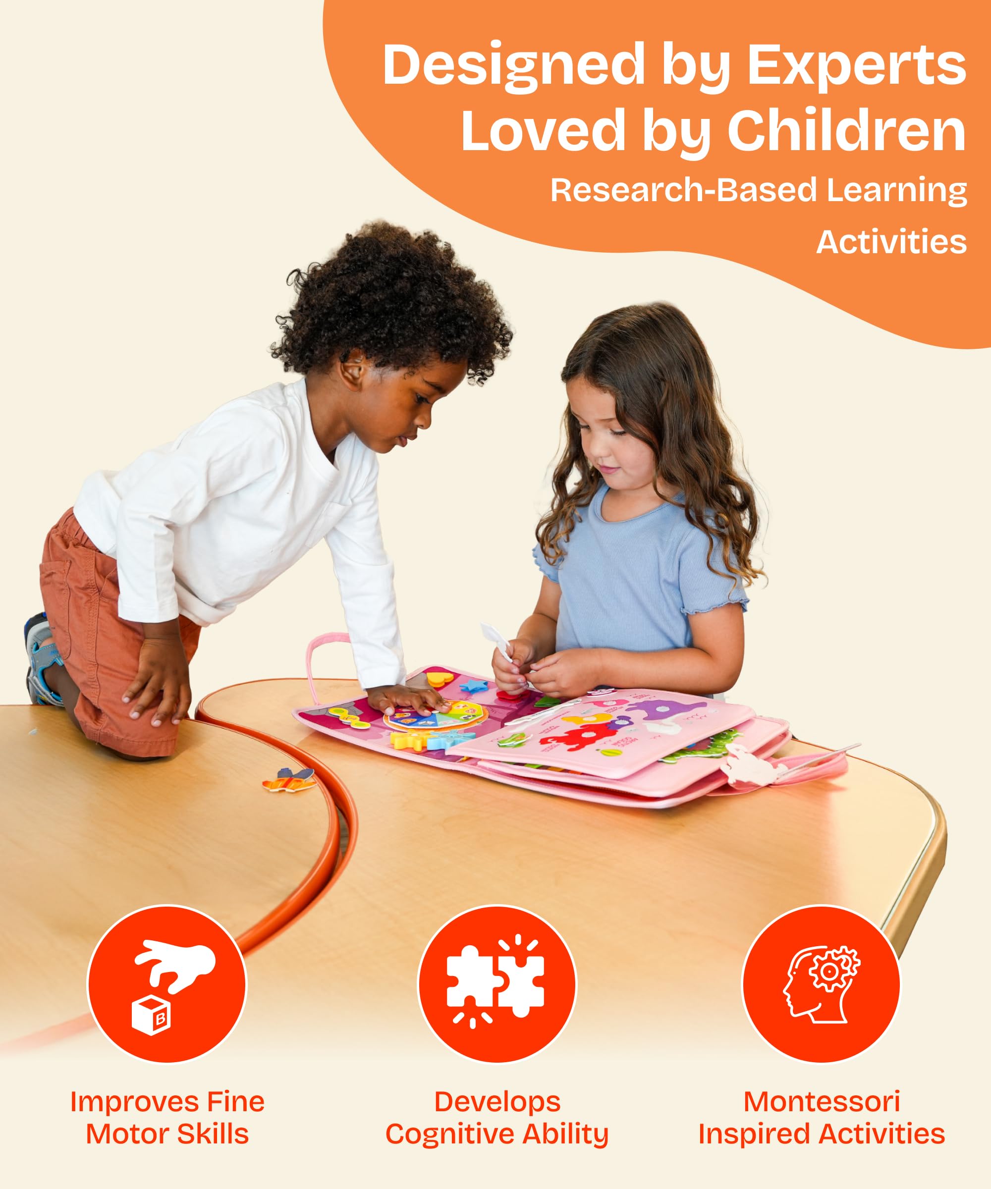 KEPLR Busy Board color recognition activity supports visual discrimination during playful exploration