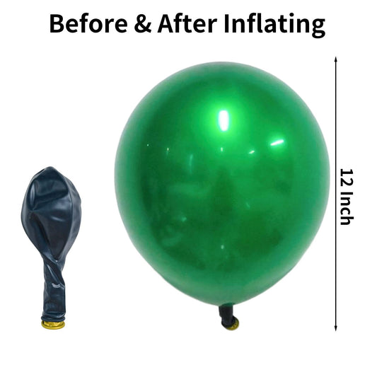 KEPMOV double-layer metallic green balloons add depth and shine