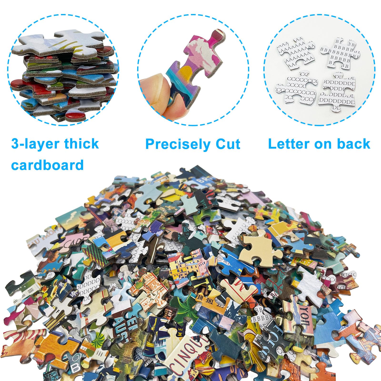 Kepovin adult puzzle featuring three-layer cardboard for durability