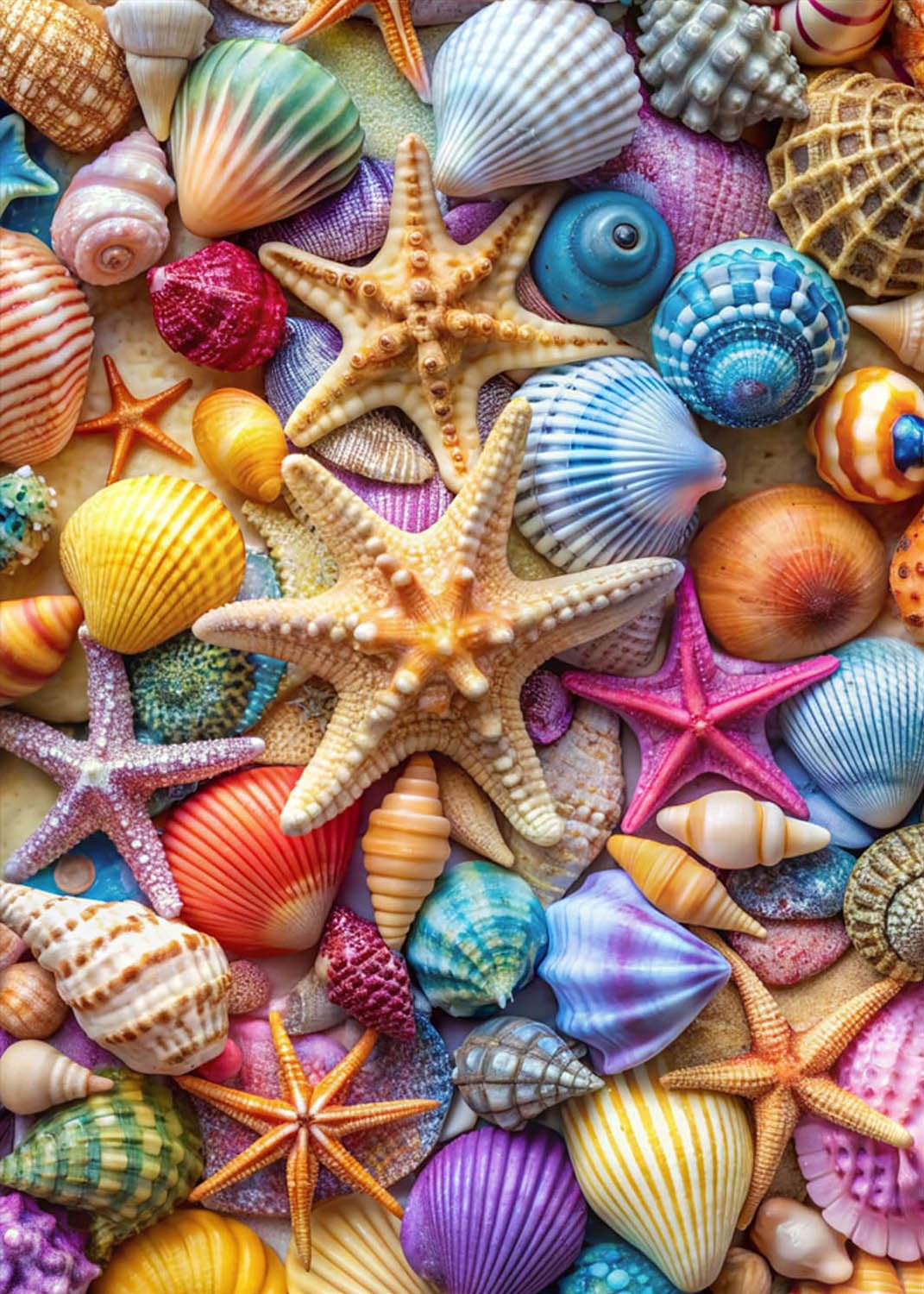 Kepovin seashell puzzle front art with vibrant colors for immersive play