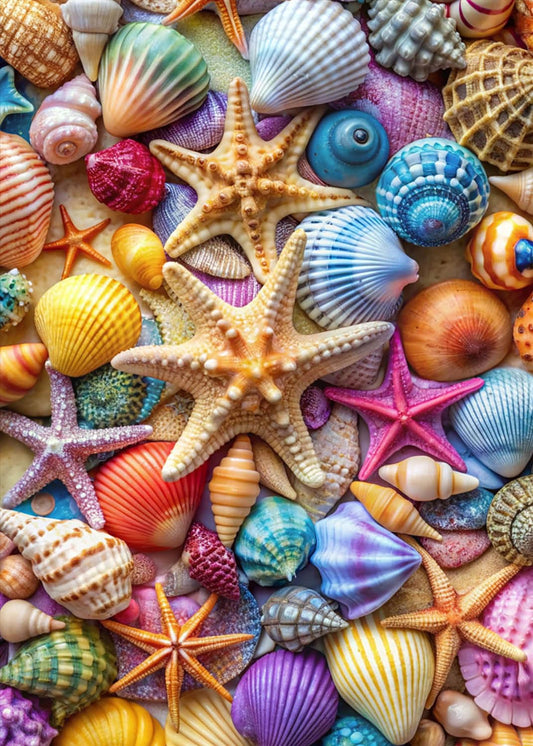 Kepovin seashell puzzle front art with vibrant colors for immersive play