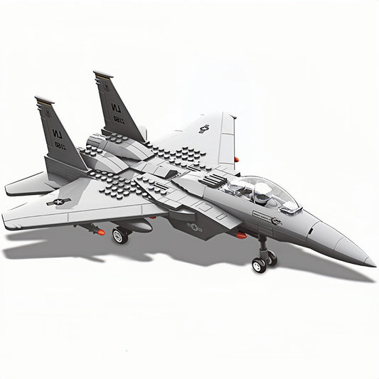 KERHENE F-15 Eagle jet assembly shows a robust LEGO-compatible build for creative play.