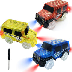 KERMCTCOKID glow track car blue lights for night play