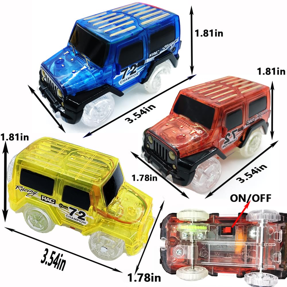 KERMCTCOKID glow track car red lights boost excitement