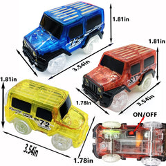 KERMCTCOKID glow track car red lights boost excitement