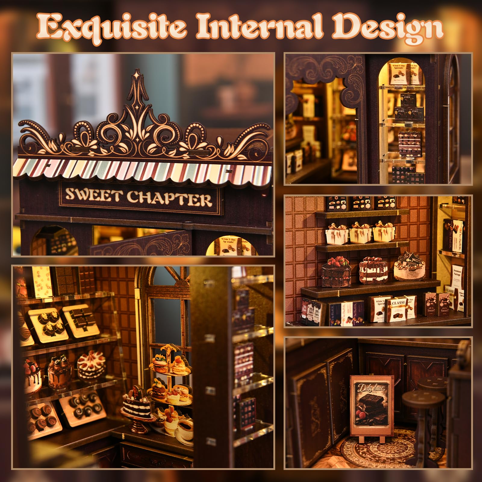 KERNOWO Book Nook Kit showcases detailed wooden craftsmanship.