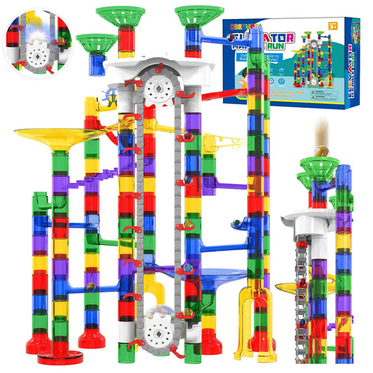 KERUVOTA big motorized marble run with elevator in action for immersive play