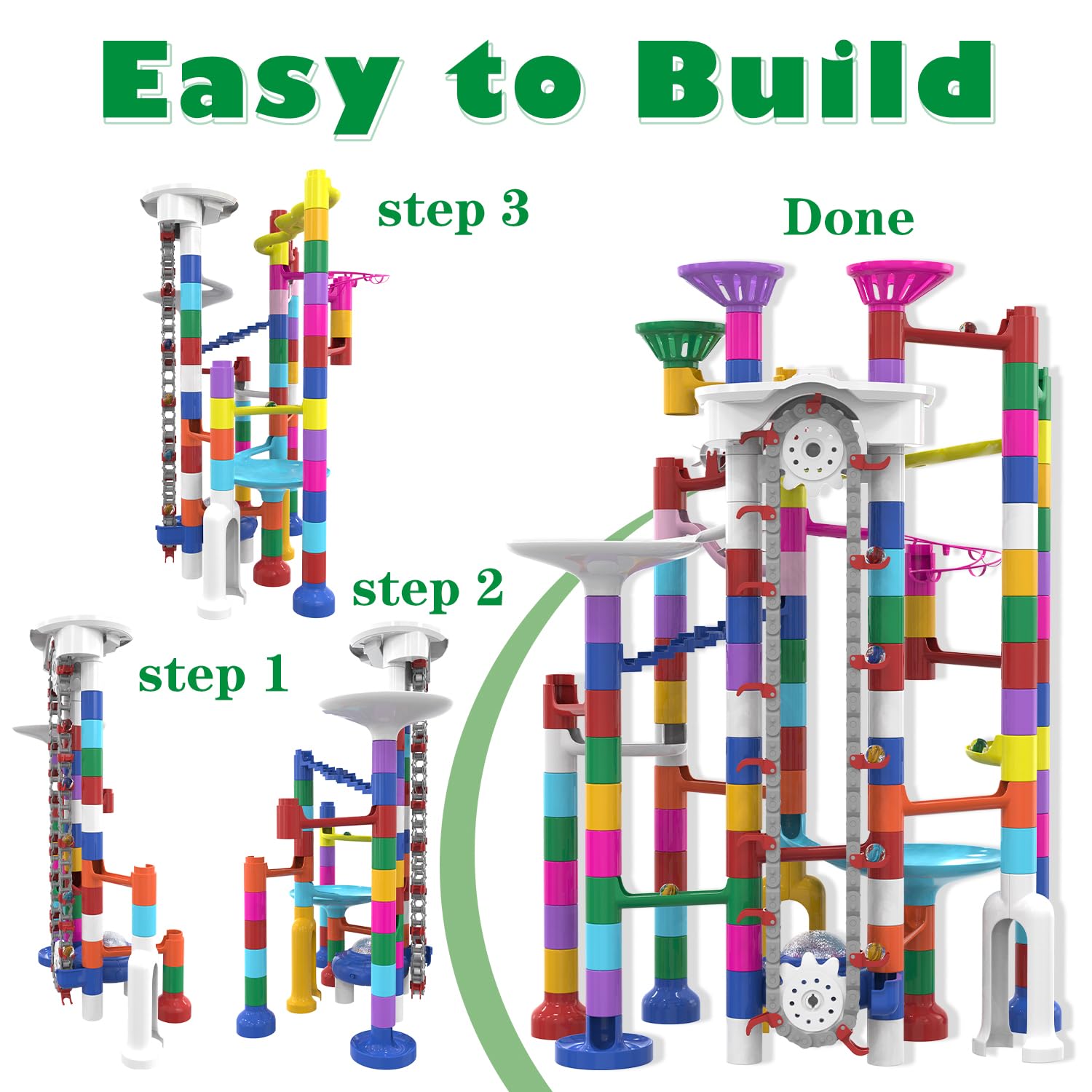 KERUVOTA Colorful tracks work with standard sets for versatile builds.