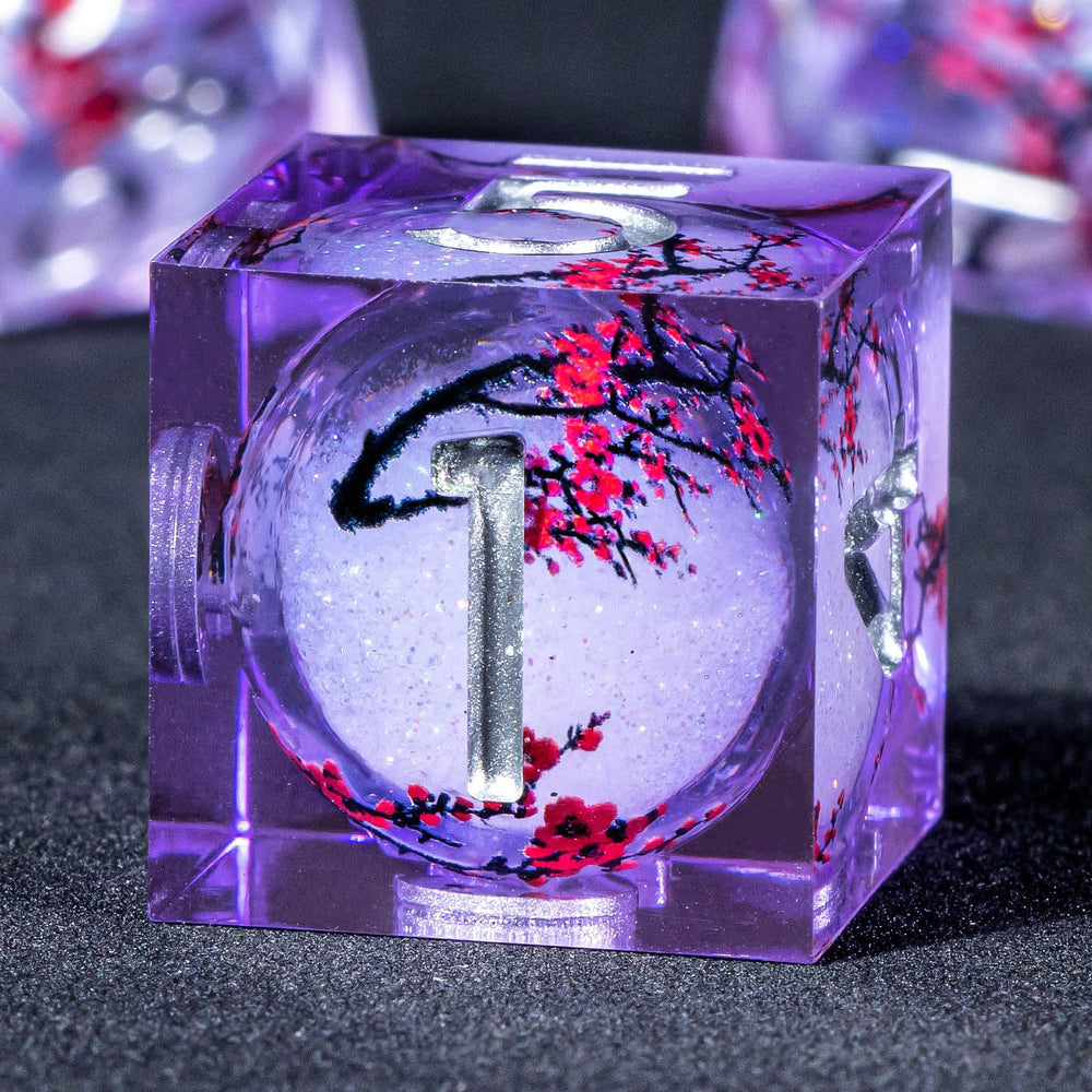 KERWELLSI purple resin DND dice set with color-differentiated numbers