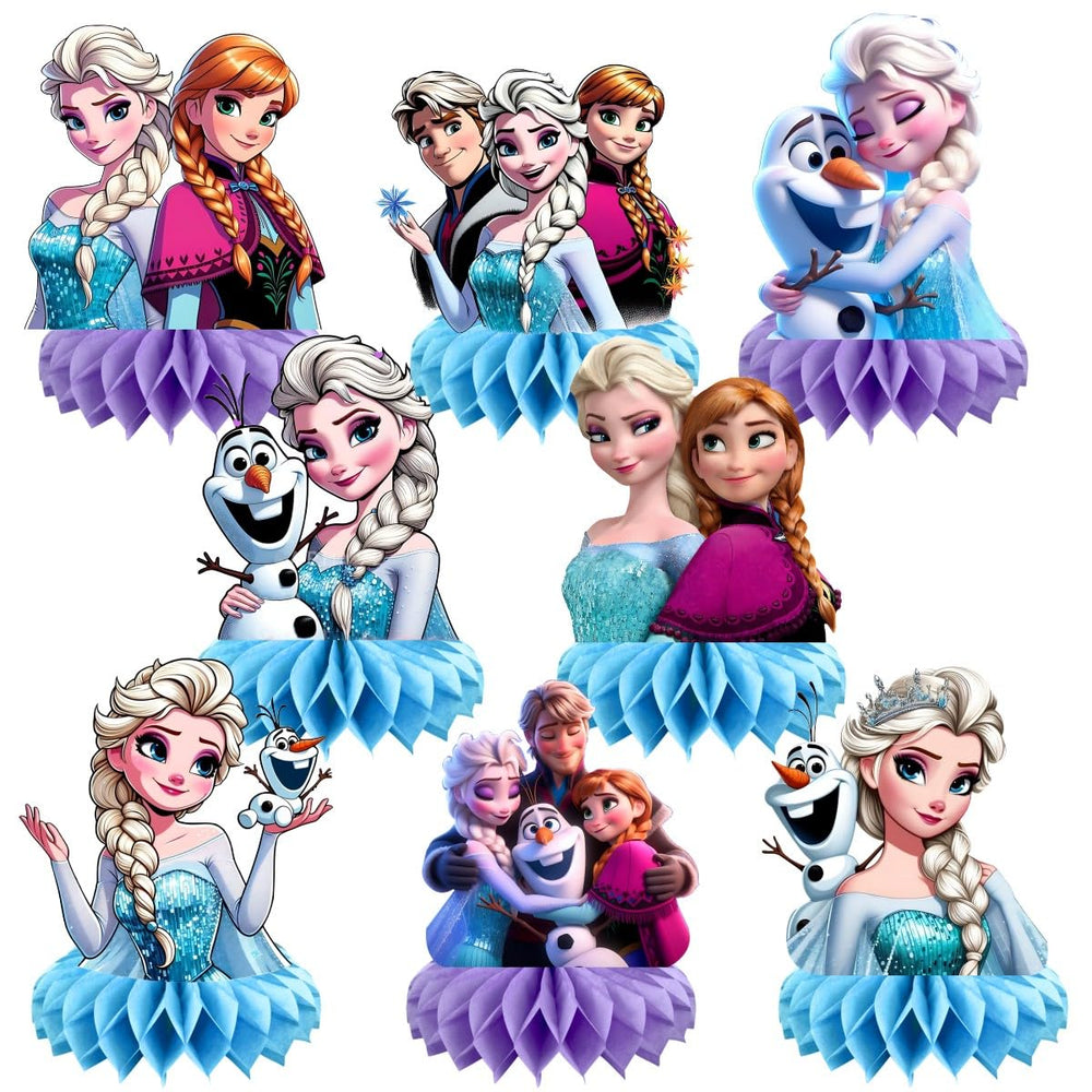 KERWHIS Frozen table centerpiece set enhances party décor and creates great photo opportunities.