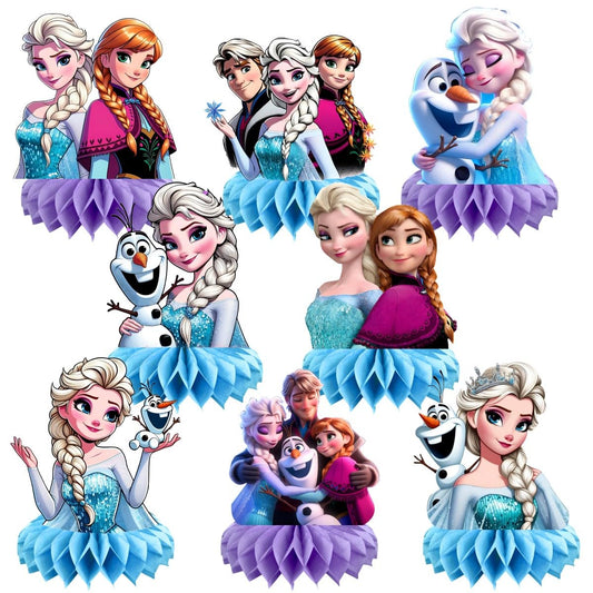 KERWHIS Frozen table centerpiece set enhances party décor and creates great photo opportunities.