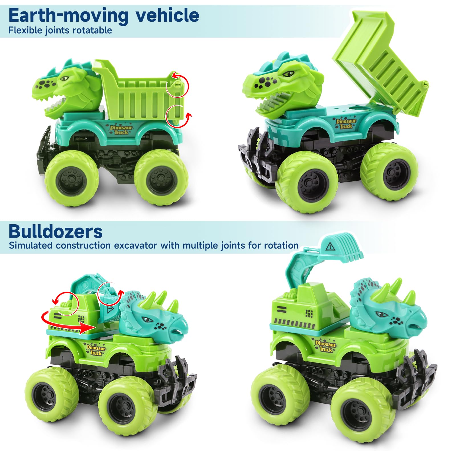 KESIYI dinosaur car outdoors for digging and sandbox exploration.