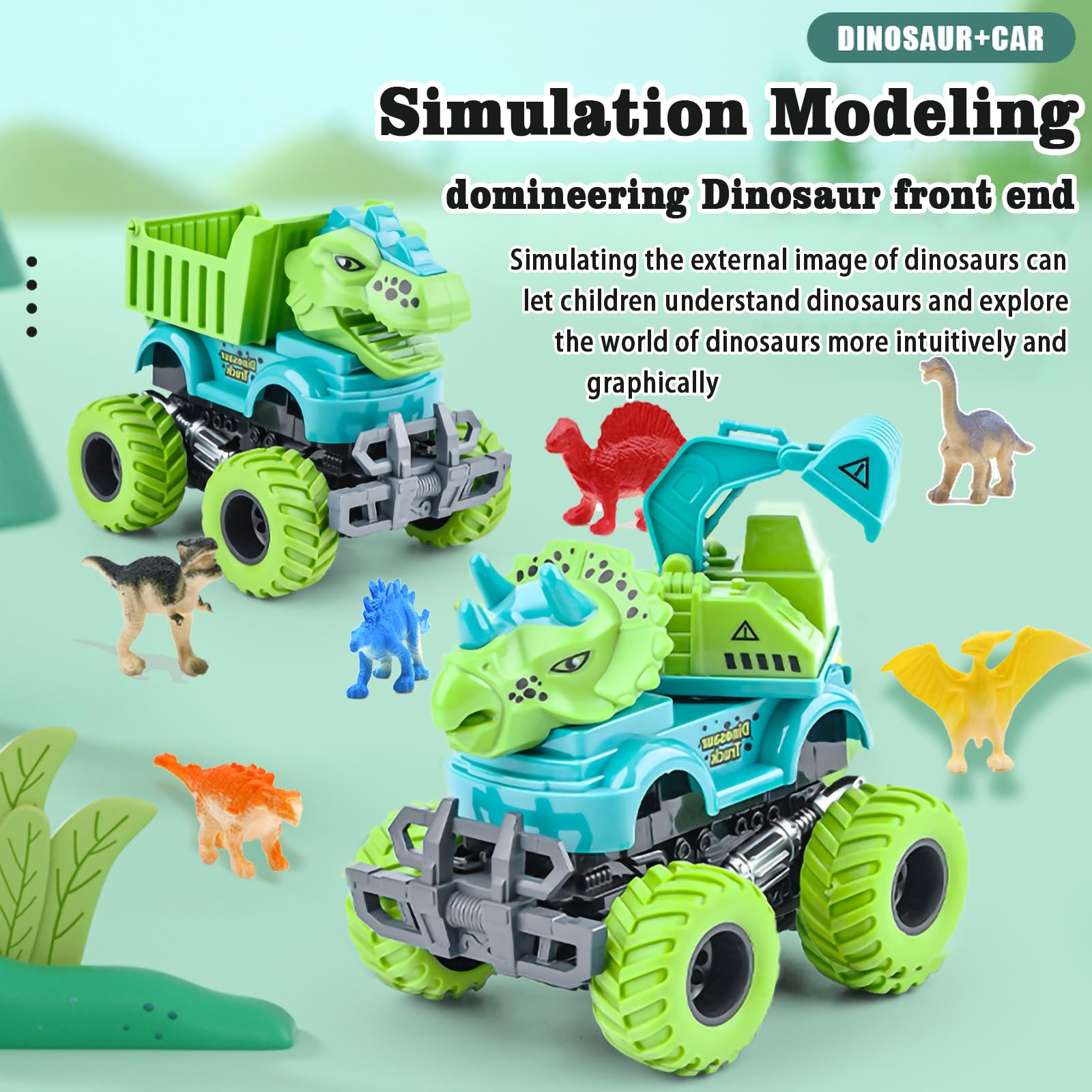 KESIYI gift-boxed dino transport set makes a thoughtful birthday or holiday present.