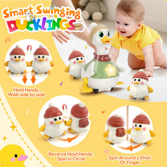 KETIEE duck family spinning around an object to spark exploration.