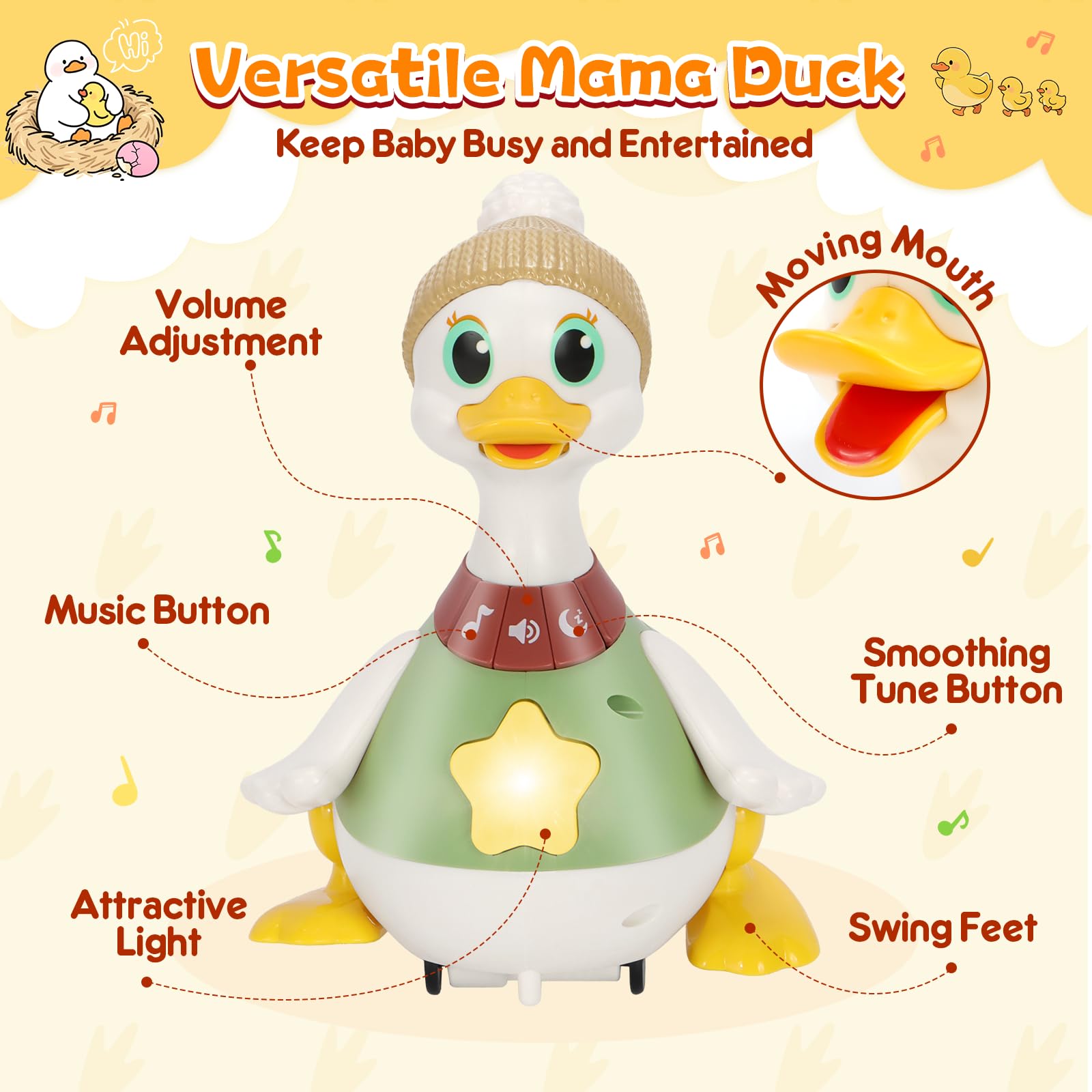 KETIEE duckling pair walking side by side encouraging crawling.
