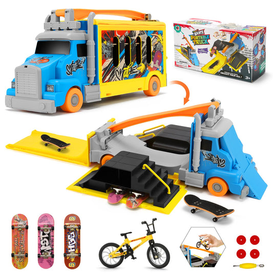 KETIEE transforming truck park overview for on-the-go fingerboard play.
