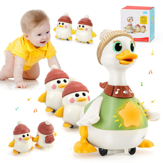 KETIEE musical duck mama dancing during tummy time with engaging lights.