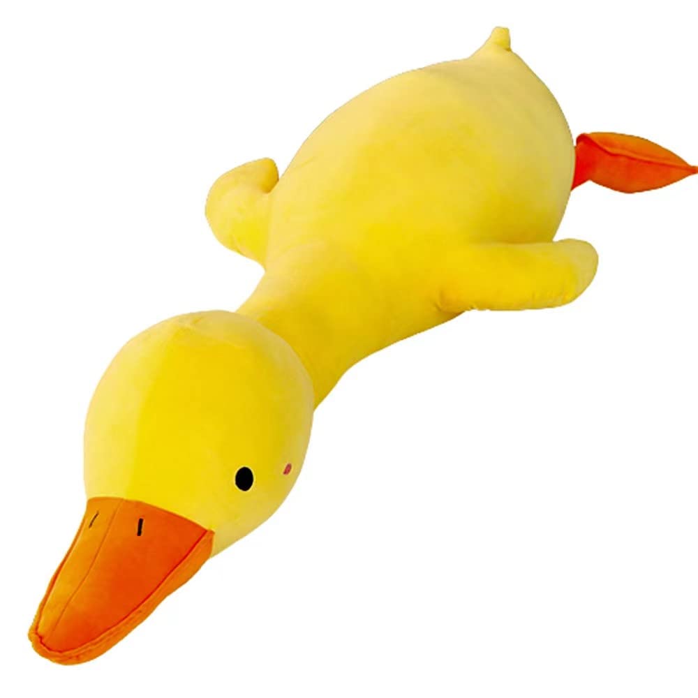 Kewo duck plush pillow 25.5in in yellow, ideal for cuddling and relaxation.