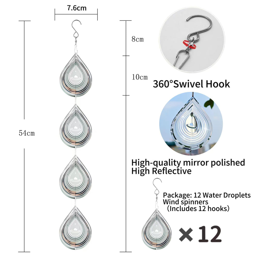 Kexsscai double-sided bird reflectors windspinner reflecting sun to repel birds.