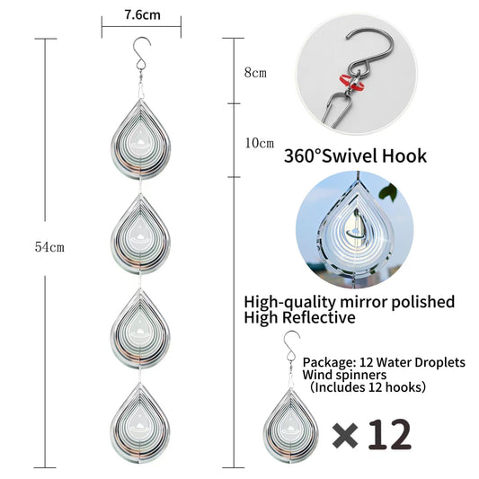 Kexsscai double-sided bird reflectors windspinner reflecting sun to repel birds.