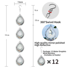 Kexsscai double-sided bird reflectors windspinner reflecting sun to repel birds.