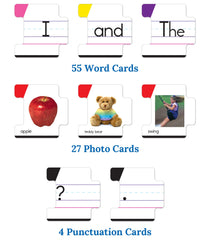 Key Education punctuation cards support proper capitalization and sentence structure in engaging activities.