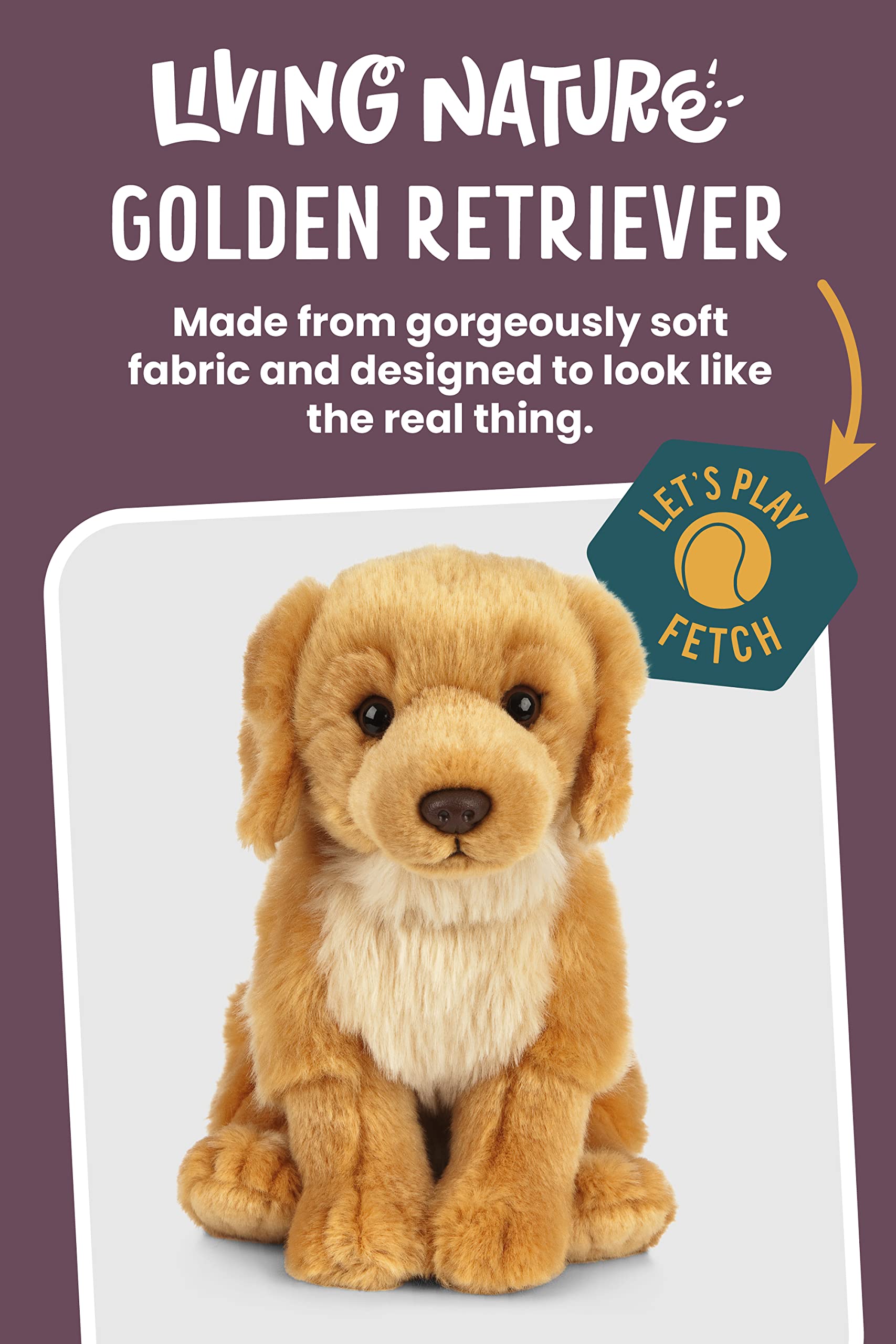 Keycraft Living Nature Golden Retriever plush fur texture showing soft, shaded coat.