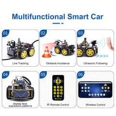 Keyestudio smart car robot Arduino Uno R3 setup demonstrates beginner-friendly programming