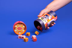 Keymaster Games Chicken! fox token on the board adds playful risk