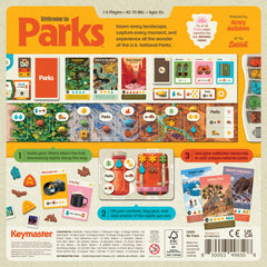 Keymaster Games Parks 2nd Ed iconic illustrations showcase park beauty and inspire exploration.