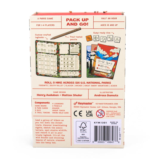 Keymaster Games Parks Roll and Hike journal to record routes and reflections.