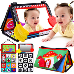 Keysense baby mirror tummy time toy with high-contrast faces for early visual tracking.
