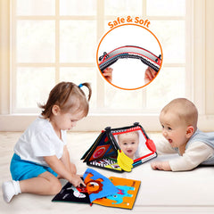 Keysense teether and cloth crinkle book offer soothing gum relief and multisensory play.