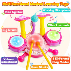 Keysense Kids Drum Set ride cymbals for lively percussion and exploration.