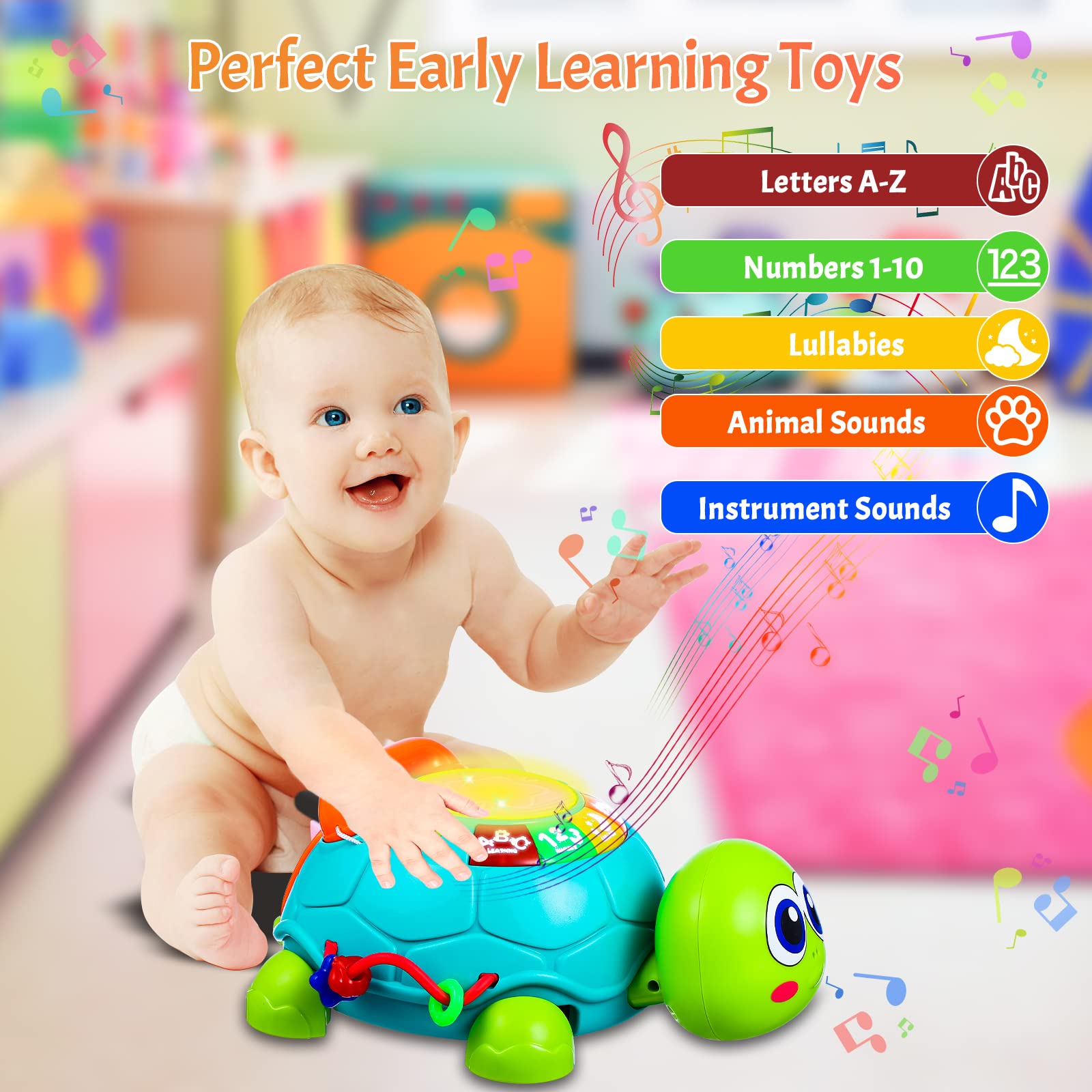 Keysense tummy-time toy lights up to support sitting and reaching